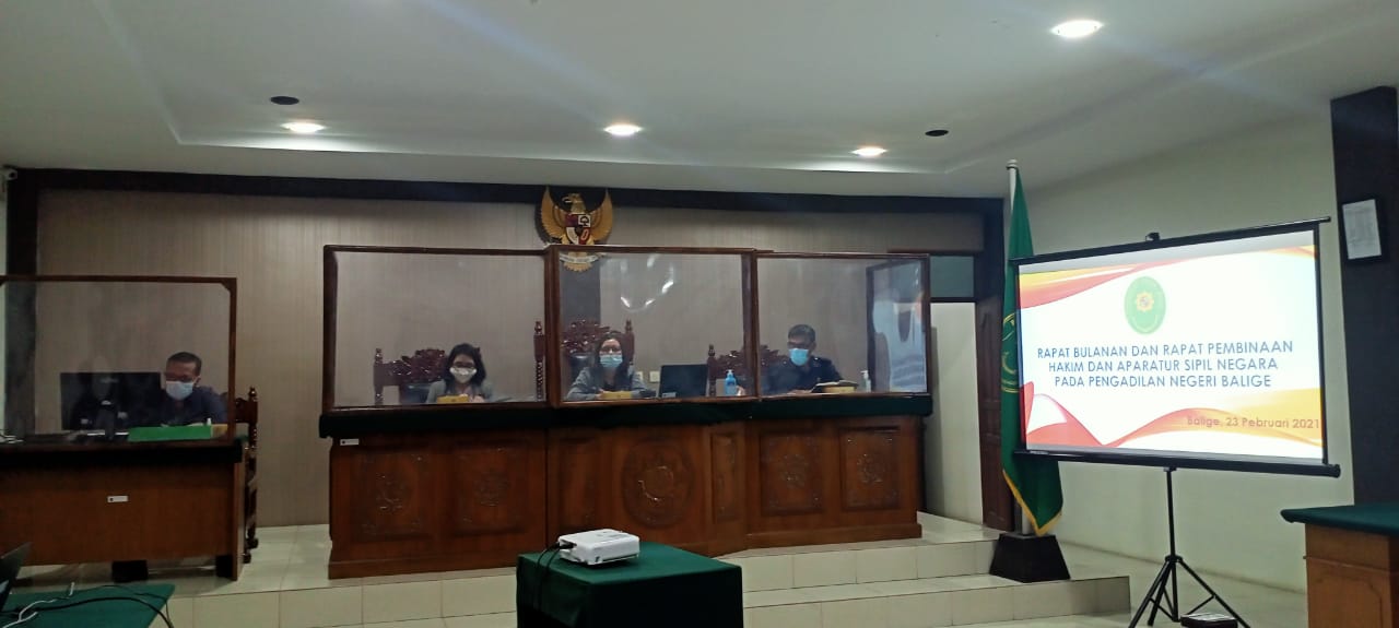 Rapat Bulanan Pengadilan Negeri Balige Bulan Februari Tahun 2021